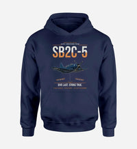 Thumbnail for SB2C-5 Helldiver design on navy blue double-side hoodie, single-side print