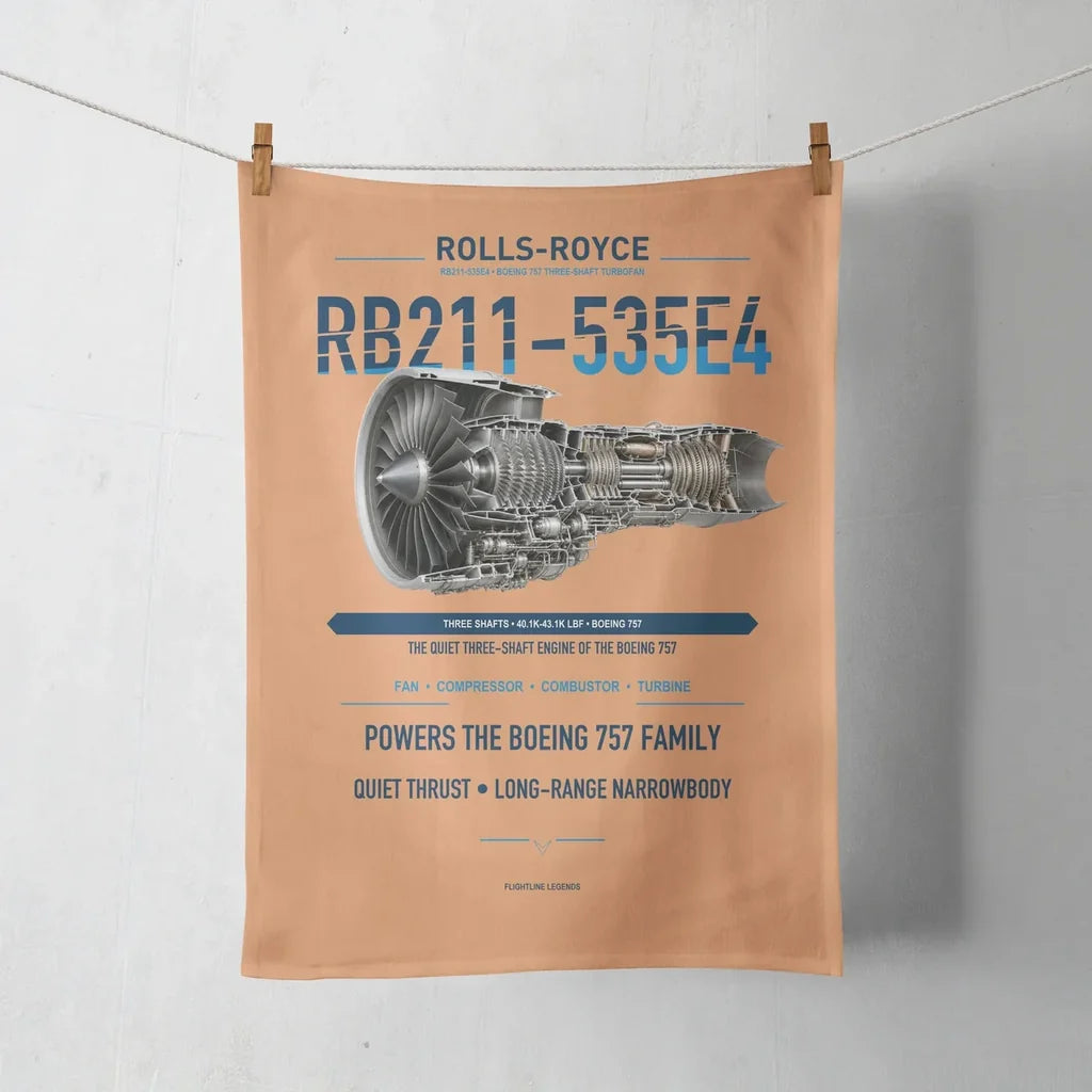 RB211-535E4 design on orange towel