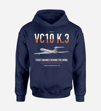 Thumbnail for Vickers VC10 K.3 design on navy blue double-side hoodie, single-side print