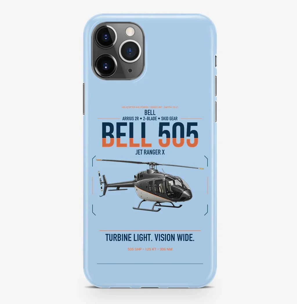 Bell 505 Jet Ranger X design on light blue magsafe iphone case, for iPhone Pro Max