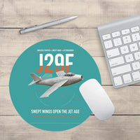Thumbnail for Saab J 29F Tunnan design on turquoise round mouse pad
