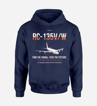 Thumbnail for RC-135V W Rivet Joint design on navy blue double-side hoodie, single-side print