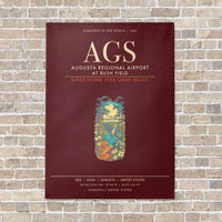 Thumbnail for Augusta Regional Airport at Bush Field AGS - Canvas Framed - Dark Red