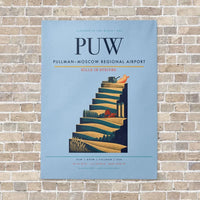 Thumbnail for Pullman–Moscow Regional Airport PUW vertical canvas print - no frame - light blue background