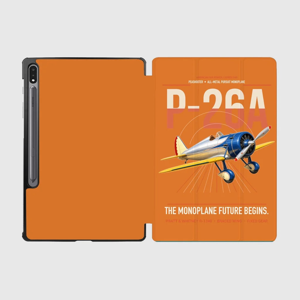 Boeing P-26A Peashooter design on orange samsung tablet tablet case
