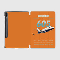 Thumbnail for Bombardier Challenger 605 design on orange samsung tablet tablet case