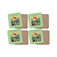Thumbnail for The Seawall Promenade Pass - Designed Coasters design on light green 4-pieces-set