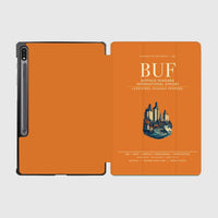 Thumbnail for Buffalo Niagara International Airport (BUF) design on orange samsung tablet tablet case