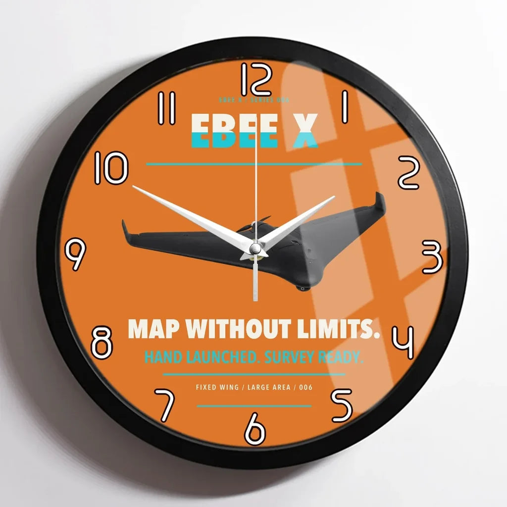 AgEagle eBee X design on orange framed wall clock