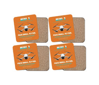 Thumbnail for DJI Mini 3 design on orange 4 pieces set coaster