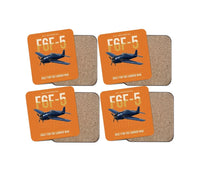 Thumbnail for F6F-5 Hellcat design on orange 4 pieces set coaster