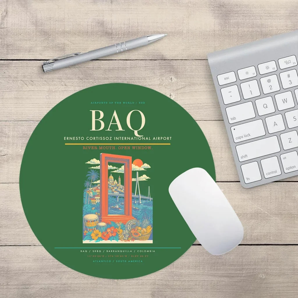 Ernesto Cortissoz International Airport BAQ Mouse-Pad Round - Green