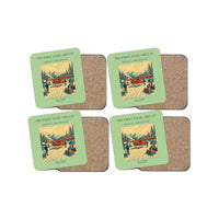 Thumbnail for The First Snow Circuit - Designed Coasters design on light green 4-pieces-set