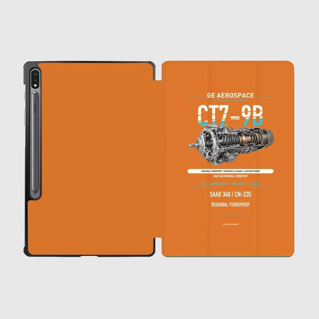 CT7-9B design on orange samsung tablet tablet case