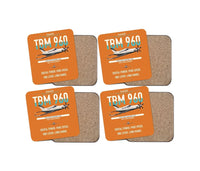 Thumbnail for Daher TBM 960 design on orange 4 pieces set coaster