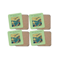 Thumbnail for The Lake Regatta - Designed Coasters design on light green 4-pieces-set