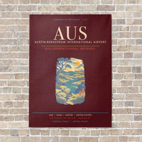Thumbnail for Austin-Bergstrom International Airport AUS - Canvas Framed - Dark Red