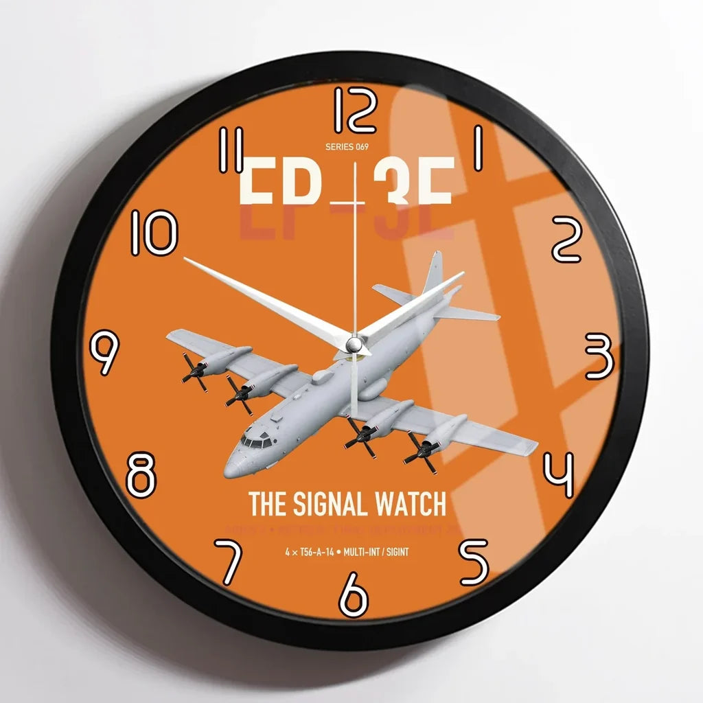 EP-3E ARIES II design on orange framed wall clock