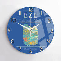 Thumbnail for Philip S. W. Goldson International Airport BZE Wall-Clock No-Frame - Blue