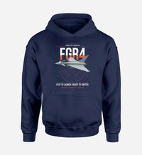 Thumbnail for Eurofighter Typhoon FGR4 design on navy blue double-side hoodie, single-side print