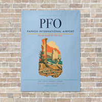 Thumbnail for Paphos International Airport PFO vertical canvas print - no frame - light blue background