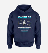 Thumbnail for DJI Matrice 4D design on navy blue hoodie single side