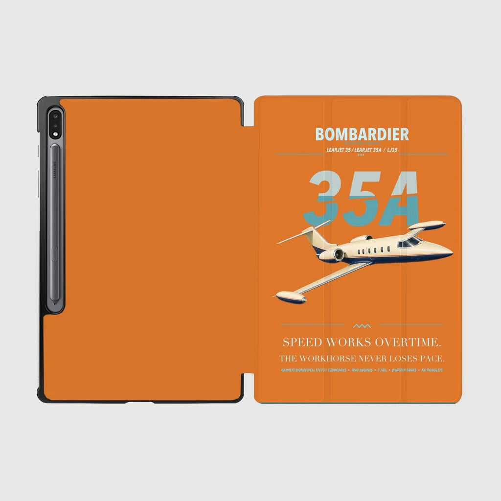 Bombardier Learjet 35A design on orange samsung tablet tablet case