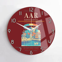 Thumbnail for Aarhus Airport AAR Wall-Clock No-Frame - Dark Red