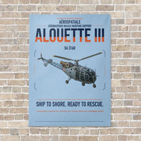 Thumbnail for Aérospatiale SA 316B Alouette III vertical canvas print - no frame - light blue background