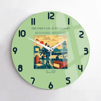 Thumbnail for VINTAGE G4180 - The First Light Preflight - Designed Wall Clocks design on lightgreen no-frame