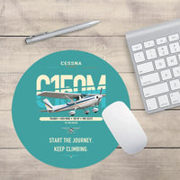 Thumbnail for Cessna 150M design on turquoise round mouse pad
