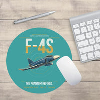 Thumbnail for F-4S Phantom II design on turquoise round mouse pad