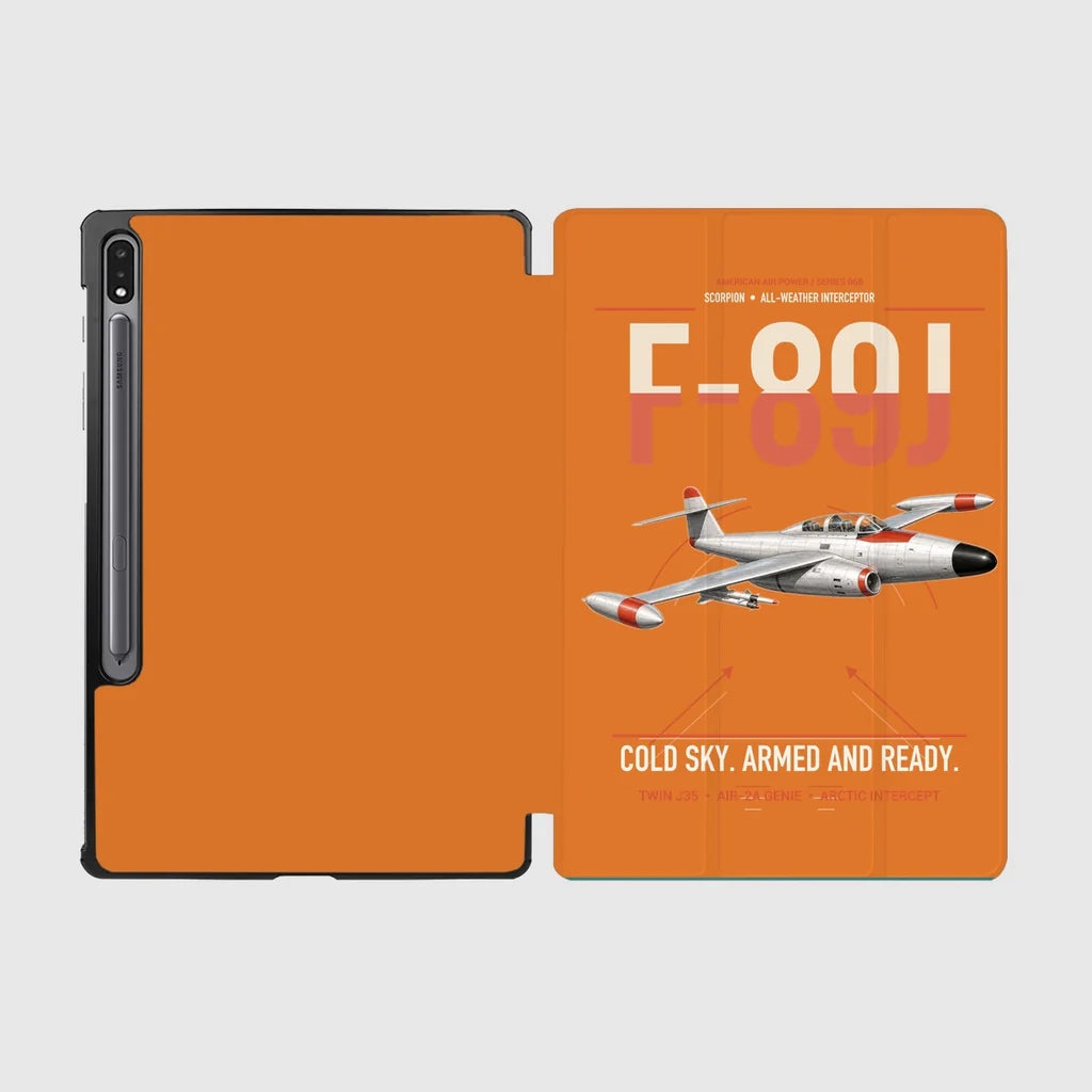 F-89J Scorpion design on orange samsung tablet tablet case