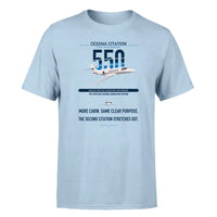 Thumbnail for Cessna Citation 550 - Citation II design on light blue double-side t-shirt, single-side print