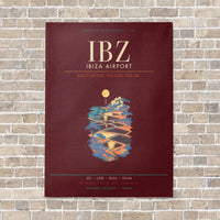 Thumbnail for Ibiza Airport IBZ - Canvas Framed - Dark Red