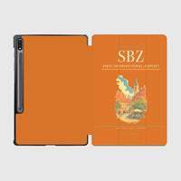 Thumbnail for Sibiu International Airport (SBZ) design on orange samsung tablet tablet case