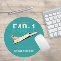 Thumbnail for F4D-1 Skyray design on turquoise round mouse pad