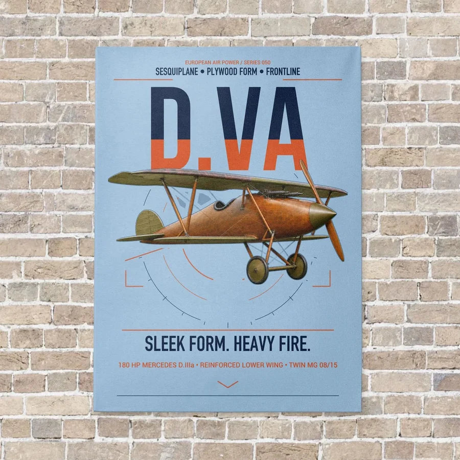 Albatros D.Va vertical canvas print - no frame - light blue background