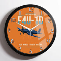 Thumbnail for F4U-1D Corsair design on orange framed wall clock