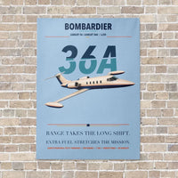 Thumbnail for Bombardier Learjet 36A vertical canvas print - no frame - light blue background