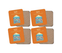 Thumbnail for Sitka Rocky Gutierrez Airport (SIT) design on orange 4 pieces set coaster