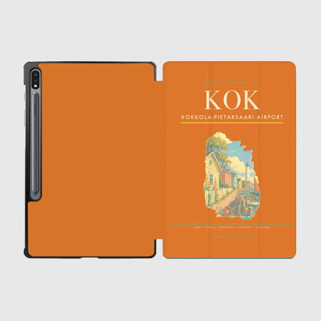 Kokkola-Pietarsaari Airport (KOK) design on orange samsung tablet tablet case