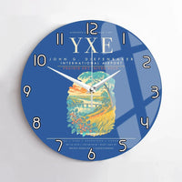 Thumbnail for Saskatoon John G. Diefenbaker International Airport YXE Wall-Clock No-Frame - Blue