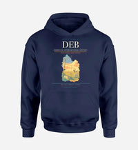 Thumbnail for Debrecen International Airport (DEB) design on navy blue hoodie single-side print