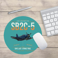 Thumbnail for SB2C-5 Helldiver design on turquoise round mouse pad