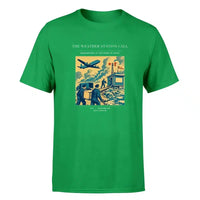 Thumbnail for VINTAGE G4288 - The Weather Station Call - Premium T-Shirt design on green premium t shirt