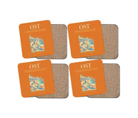 Thumbnail for Ostend-Bruges International Airport (OST) design on orange 4 pieces set coaster