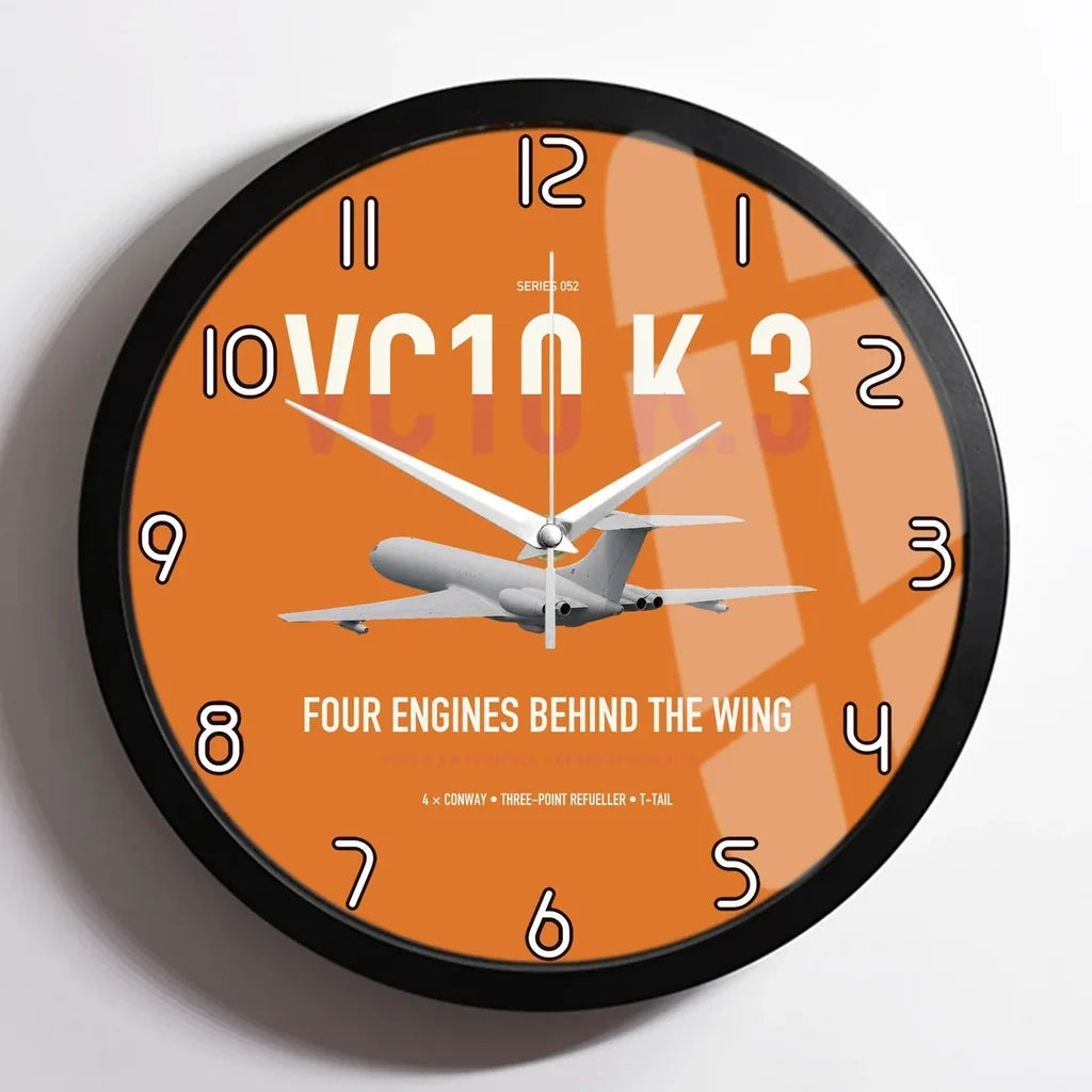 Vickers VC10 K.3 design on orange framed wall clock