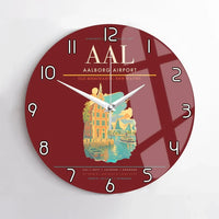 Thumbnail for Aalborg Airport AAL Wall-Clock No-Frame - Dark Red