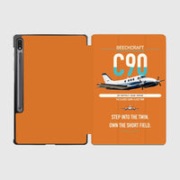 Thumbnail for Beechcraft King Air C90 design on orange samsung tablet tablet case